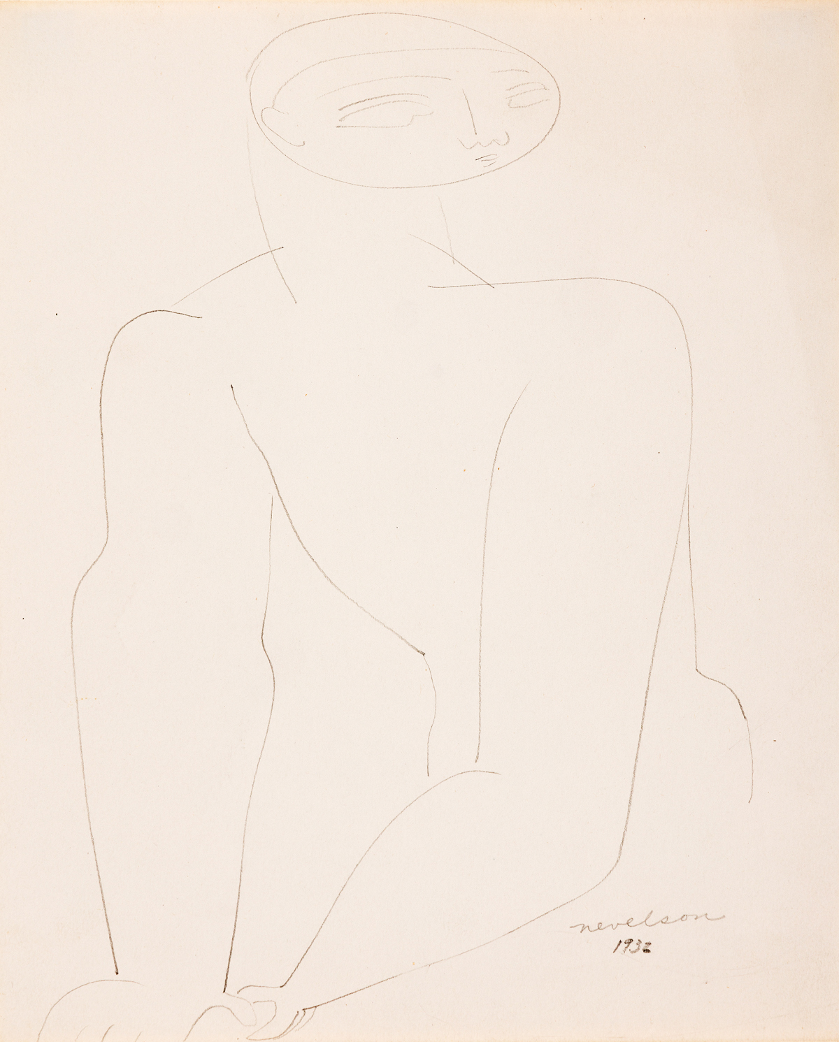 LOUISE NEVELSON Male Nude.